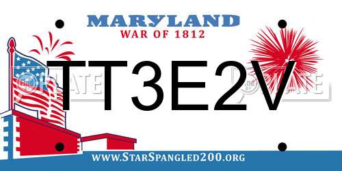 TT3E2V Maryland License Plate