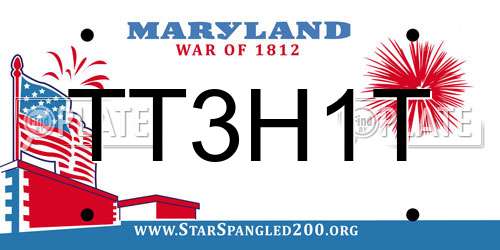 TT3H1T Maryland License Plate