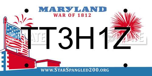 TT3H1Z Maryland License Plate