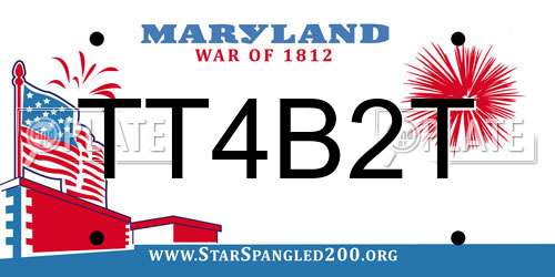 TT4B2T Maryland License Plate