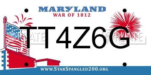 TT4Z6G Maryland License Plate