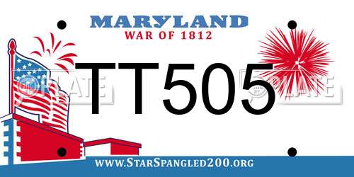 TT505 Maryland License Plate