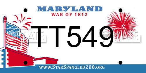 TT549 Maryland License Plate