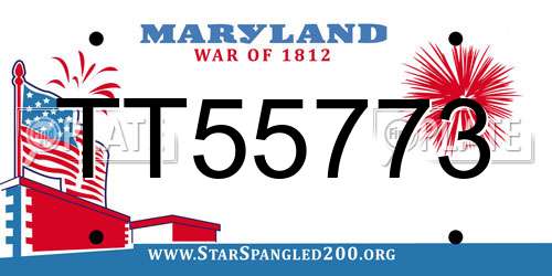 TT55773 Maryland License Plate