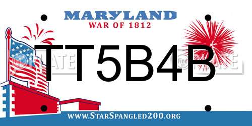 TT5B4B Maryland License Plate
