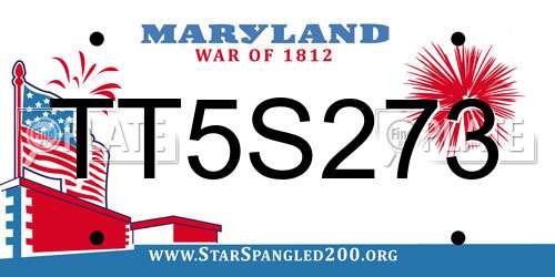 TT5S273 Maryland License Plate