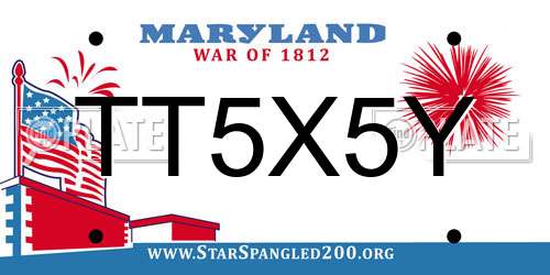 TT5X5Y Maryland License Plate