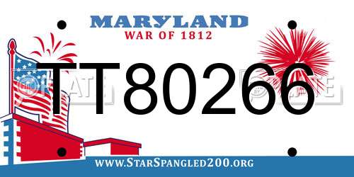 TT80266 Maryland License Plate