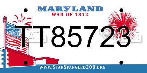 TT85723 Maryland License Plate