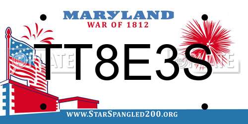 TT8E3S Maryland License Plate