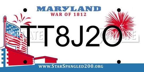 TT8J2O Maryland License Plate