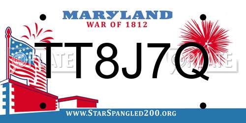 TT8J7Q Maryland License Plate