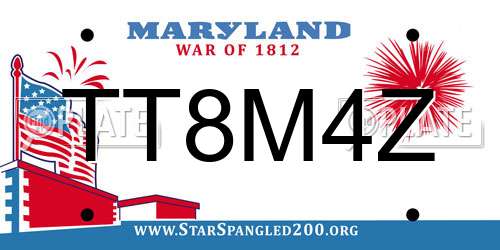 TT8M4Z Maryland License Plate