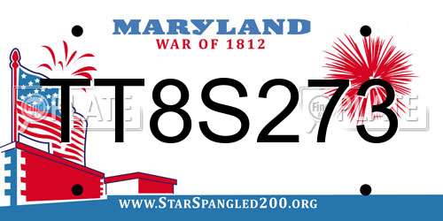 TT8S273 Maryland License Plate