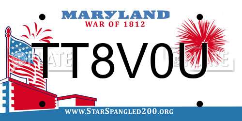 TT8V0U Maryland License Plate