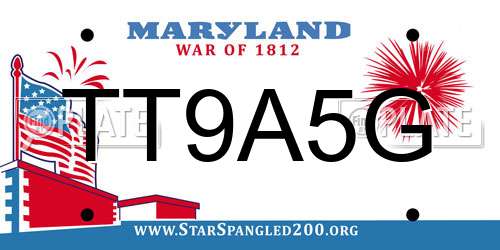 TT9A5G Maryland License Plate