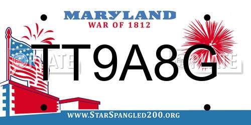 TT9A8G Maryland License Plate