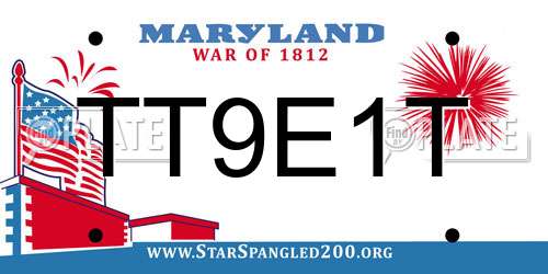 TT9E1T Maryland License Plate