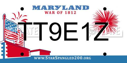 TT9E1Z Maryland License Plate