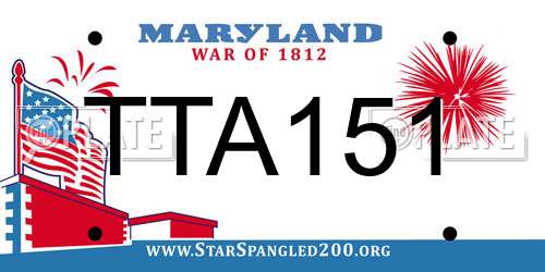 TTA151 Maryland License Plate