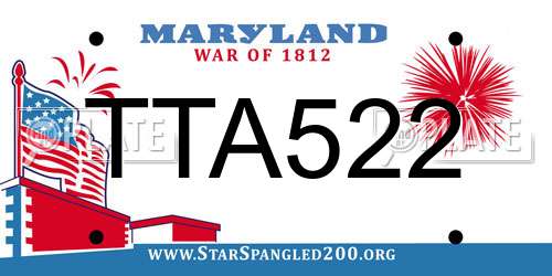 TTA522 Maryland License Plate