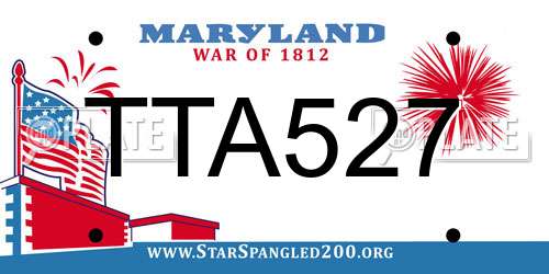TTA527 Maryland License Plate