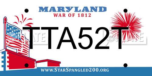 TTA52T Maryland License Plate