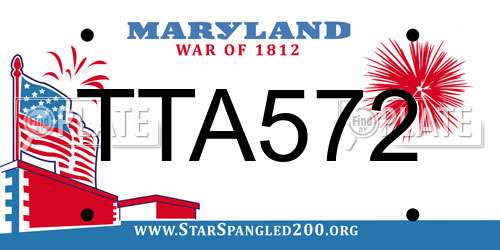 TTA572 Maryland License Plate