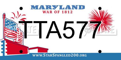 TTA577 Maryland License Plate