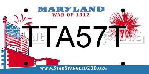 TTA57T Maryland License Plate