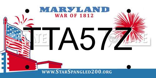TTA57Z Maryland License Plate