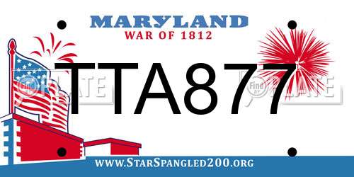 TTA877 Maryland License Plate
