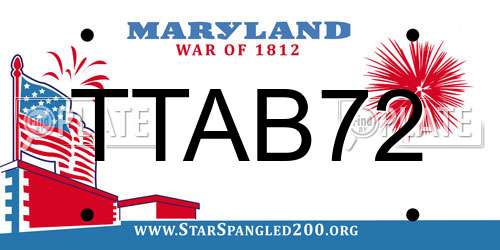 TTAB72 Maryland License Plate