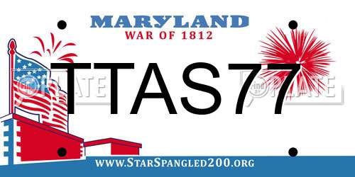 TTAS77 Maryland License Plate