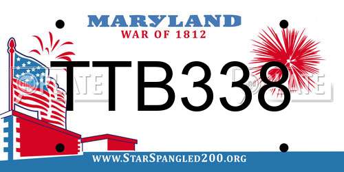 TTB338 Maryland License Plate