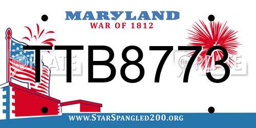 TTB8773 Maryland License Plate