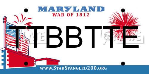 TTBBTTE Maryland License Plate