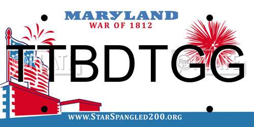 TTBDTGG Maryland License Plate