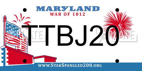 TTBJ20 Maryland License Plate