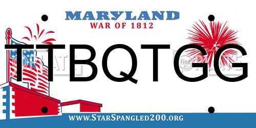 TTBQTGG Maryland License Plate