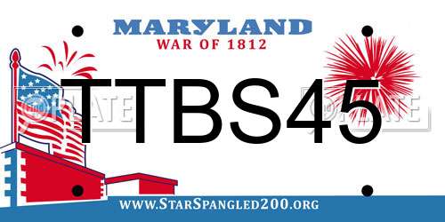 TTBS45 Maryland License Plate
