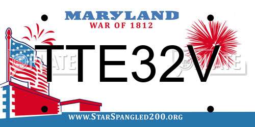 TTE32V Maryland License Plate