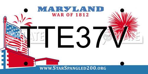 TTE37V Maryland License Plate