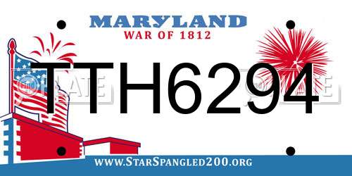 TTH6294 Maryland License Plate