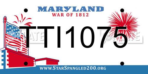 TTI1075 Maryland License Plate
