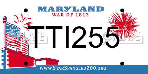 TTI255 Maryland License Plate