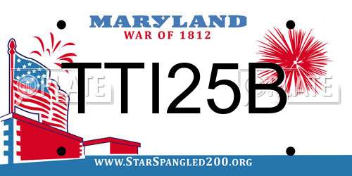 TTI25B Maryland License Plate