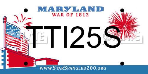 TTI25S Maryland License Plate