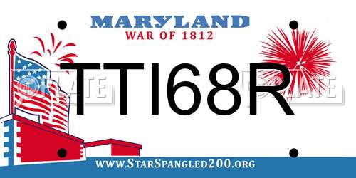 TTI68R Maryland License Plate