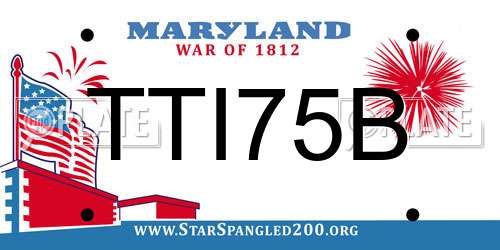 TTI75B Maryland License Plate